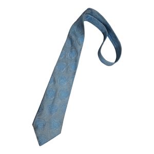 GIANNI VERSACE Blue Monogrammed Medusa Silk LUXURY Tie ITALY